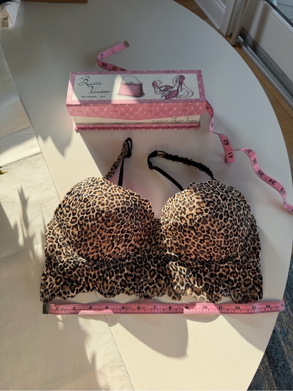 Vintage Cheetah Print Lace Longline Bra Top